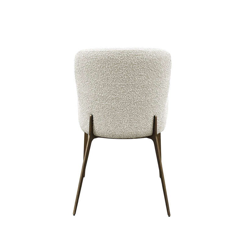 SILLA DE COMEDOR EN TELA BEIGE CON PATAS DORADAS