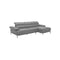 SOFA SECCIONAL ESTACIONARIO CON BRAZO DERECHO CON FRENTE TAPIZADO EN PIEL GRIS