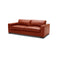 SOFA ESTACIONARIO DE 3.5 ASIENTOS CON FRENTE DE PIEL NARANJA