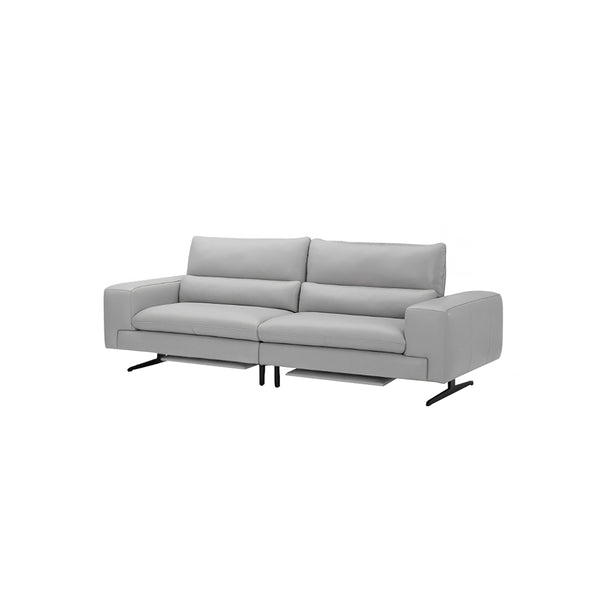 SOFA RECLINABLE DE 3 ASIENTOS CON FRENTE DE PIEL GRIS
