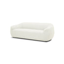 SOFA ESTACIONARIO DE TRES ASIENTOS EN TELA BLANCA