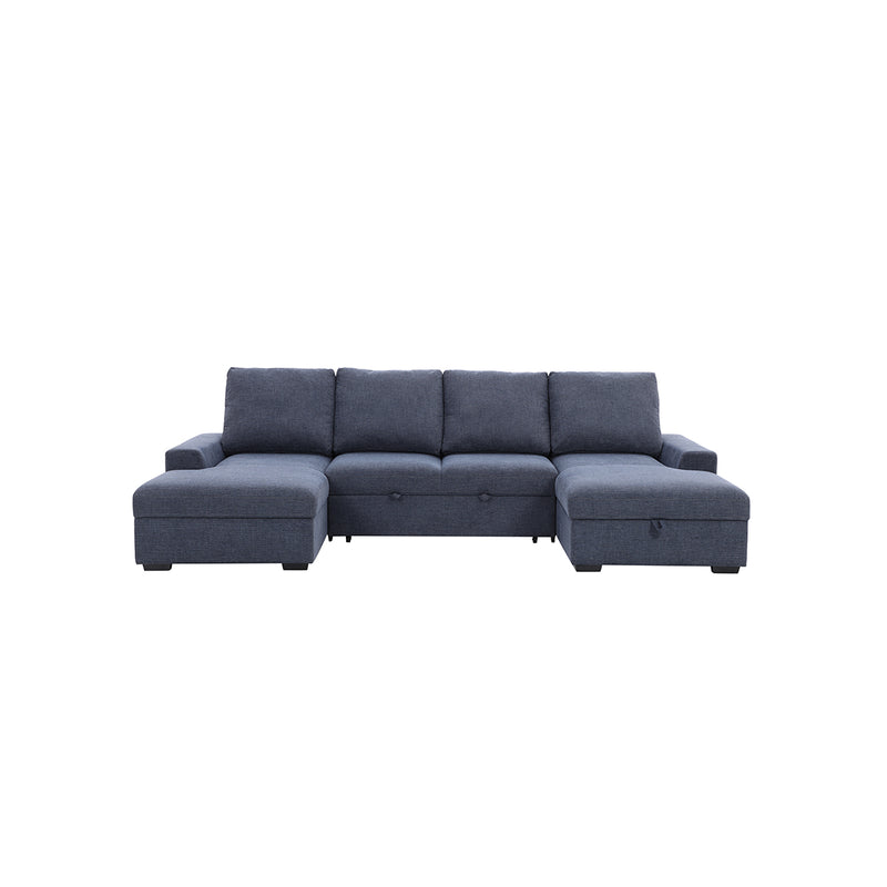 SOFA CAMA EN TELA AZUL