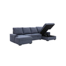 SOFA CAMA EN TELA AZUL