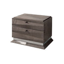 MESA DE NOCHE MONACO ACABADO EN MADERA ALTO BRILLO Y TERCIOPELO