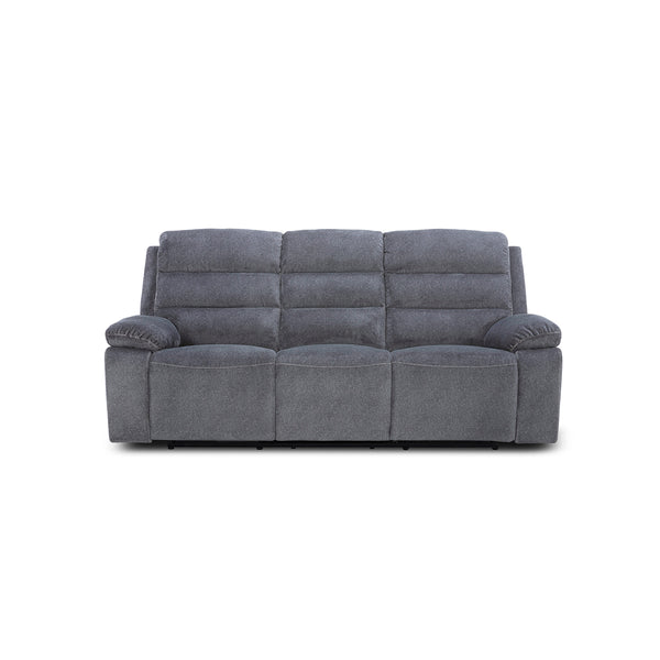 SOFA RECLINABLE ELECTRICO DE TRES ASIENTOS EN TELA GRIS
