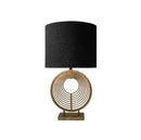 LÁMPARA DE MESA CON BASE DORADA