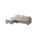 SOFA SECCIONAL ESTACIONARIO EN PIEL GRIS