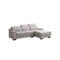 SOFA SECCIONAL ESTACIONARIO EN PIEL GRIS