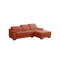 SOFA SECCIONAL ESTACIONARIO EN PIEL NARANJA