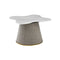 MESA LATERAL CON TOPE DE MARMOL Y BASE GRIS