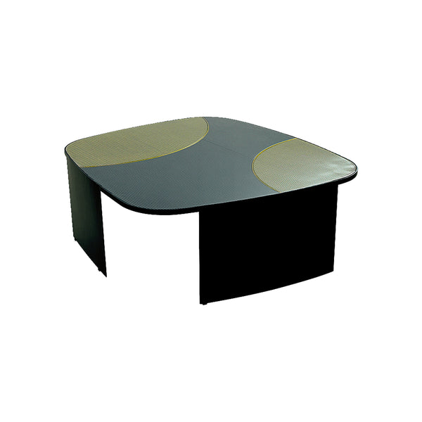 MESA DE CENTRO NEGRA CON DORADO