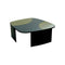 MESA DE CENTRO NEGRA CON DORADO
