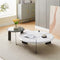 MESA LATERAL BEIGE CON PATAS NEGRAS