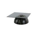 MESA DE CENTRO TOPE DE VIDRIO AHUMADO Y BASE DE RAYAS