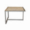 MESA DE CENTRO EN MADERA ENVEJECIDA Y ACABADO ANTIGUO CON BASE DE METAL