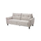 SOFA ESTACIONARIO DE 3 ASIENTOS EN TELA BEIGE Y PATAS NEGRAS