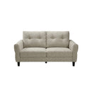 SOFA ESTACIONARIO DE DOS ASIENTOS EN TELA GRIS