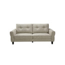 SOFA ESTACIONARIO DE TRES ASIENTOS EN TELA GRIS