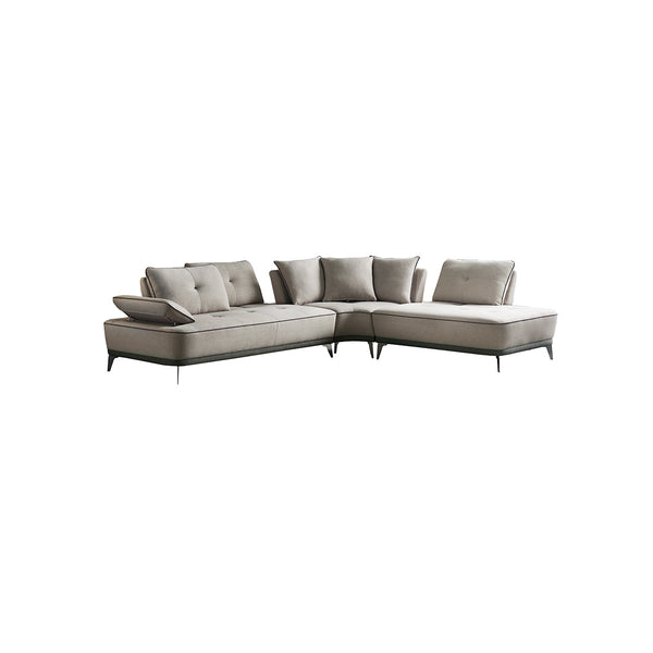 SOFA SECCIONAL DERECHO EN TELA GRIS