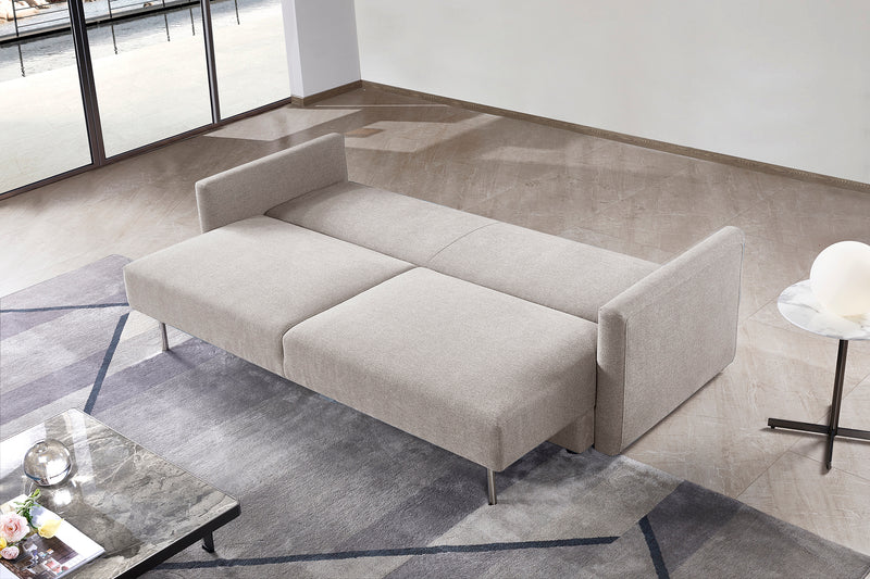 SOFA CAMA EN TELA BEIGE