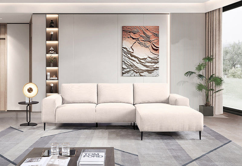 SOFA SECCIONAL ESTACIONARIO EN TELA BEIGE