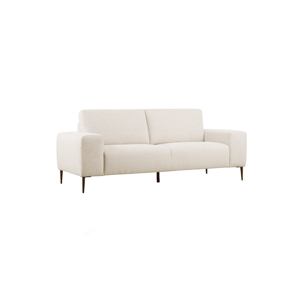 SOFA ESTACIONARIO DE TRES ASIENTOS EN TELA BEIGE