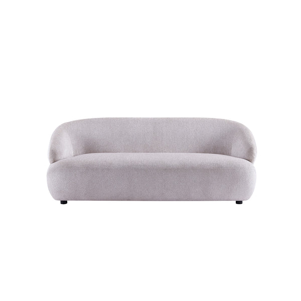 SOFA ESTACIONARIO DE TRES ASIENTOS EN TELA GRIS