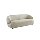 SOFA ESTACIONARIO DE TRES ASIENTOS EN TELA MARRON CLARO