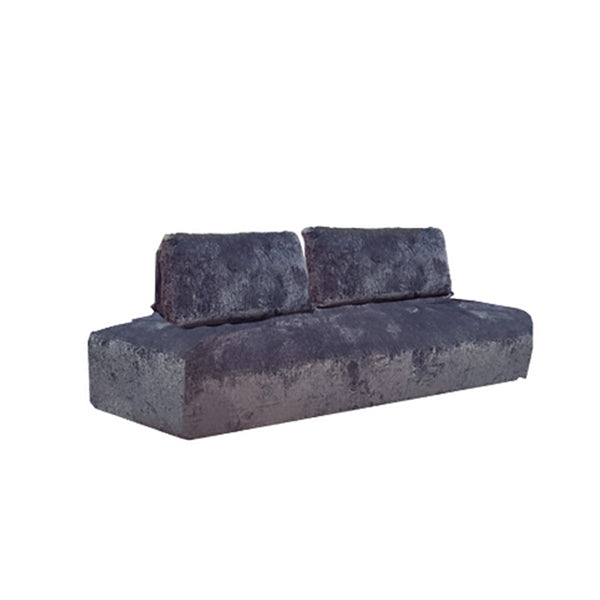 SOFA ESTACIONARIO DE TRES ASIENTOS EN TELA AZUL