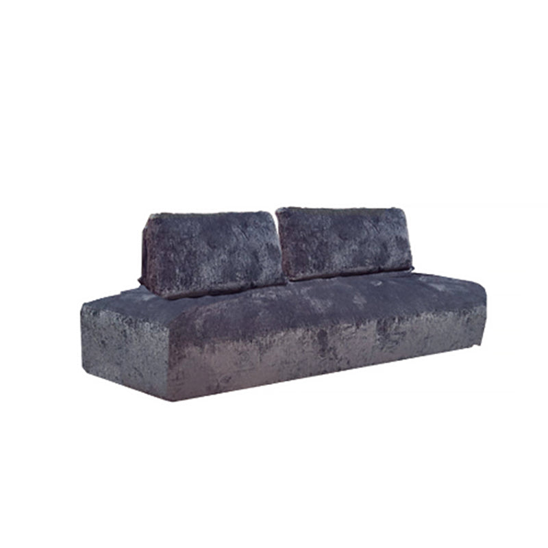 SOFA ESTACIONARIO DE TRES ASIENTOS EN TELA AZUL