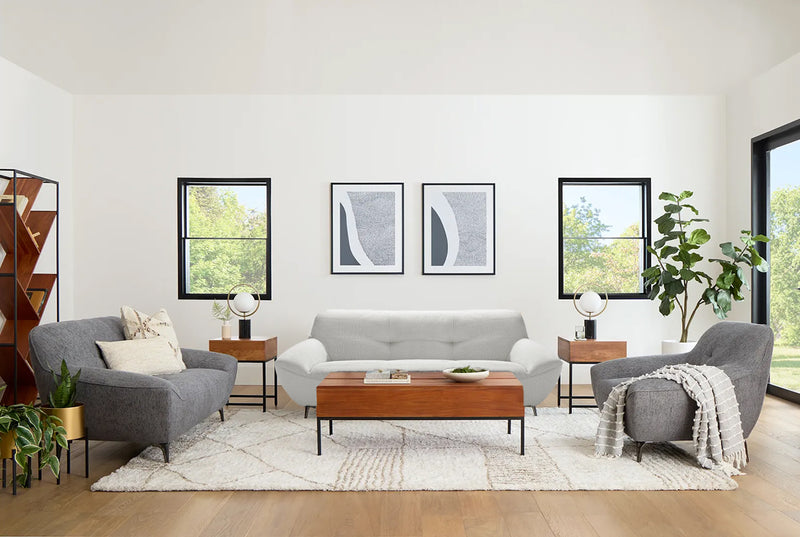 SOFA ESTACIONARIO DE 2 ASIENTOS EN TELA OFF WHITE