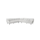 SOFA SECIONAL ESTACIONARIO EN TELA BLANCA