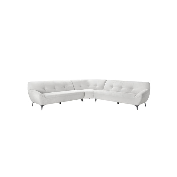 SOFA SECIONAL ESTACIONARIO EN TELA BLANCA