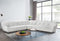SOFA SECIONAL ESTACIONARIO EN TELA BLANCA