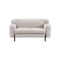 SOFA ESTACIONARIO EN TELA BEIGE Y PATAS MARRONES