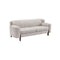 SOFA ESTACIONARIO EN TELA BEIGE Y PATAS MARRONES