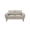 SOFA ESTACIONARIO DE 2 ASIENTOS EN TELA BEIGE Y PATAS MADERA MARRON