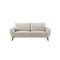 SOFA ESTACIONARIO DE 3 ASIENTOS EN TELA BEIGE Y PATAS MADERA MARRON