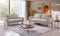 SOFA ESTACIONARIO DE 2 ASIENTOS EN TELA BEIGE Y PATAS MADERA MARRON