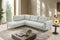 SOFA SECCIONAL EN TELA TEXTURIZADA BLANCA Y PATAS NEGRAS