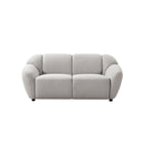 SOFA ESTACIONARIO DE DOS ASIENTOS EN TELA BEIGE GRISACEA