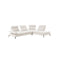 SOFA SECCIONAL ESTACIONARIO EN TELA OFF WHITE Y PATAS NEGRAS