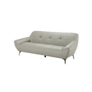 SOFA ESTACIONARIO DE 3 ASIENTOS EN FRENTE DE PIEL GRIS