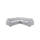 SOFA SECCIONAL ESTACIONARIO EN TELA GRIS