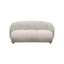 SOFA ESTACIONARIO DE DOS ASIENTOS EN TELA BEIGE