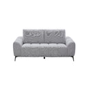 SOFA ESTACIONARIO DE DOS ASIENTOS EN TELA TEXTURIZADA GRIS BLANCA
