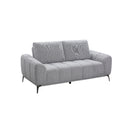 SOFA ESTACIONARIO DE DOS ASIENTOS EN TELA TEXTURIZADA GRIS BLANCA
