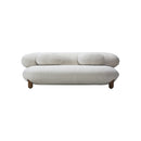 SOFA ESTACIONARIO DE TRES ASIENTOS EN TELA BEIGE