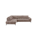 SOFA SECCIONAL ESTACIONARIO EN TELA TEXTURIZADA MARRON