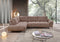 SOFA SECCIONAL ESTACIONARIO EN TELA TEXTURIZADA MARRON